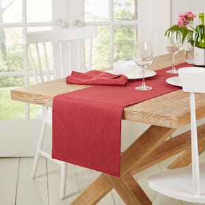 Somers 15 in. W x 90 in. L Claret Red Solid Polyester Table Runner