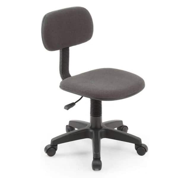 Benjara Gyna Fabric Swivel Ergonomic Office Computer Chair in Gray without Arms