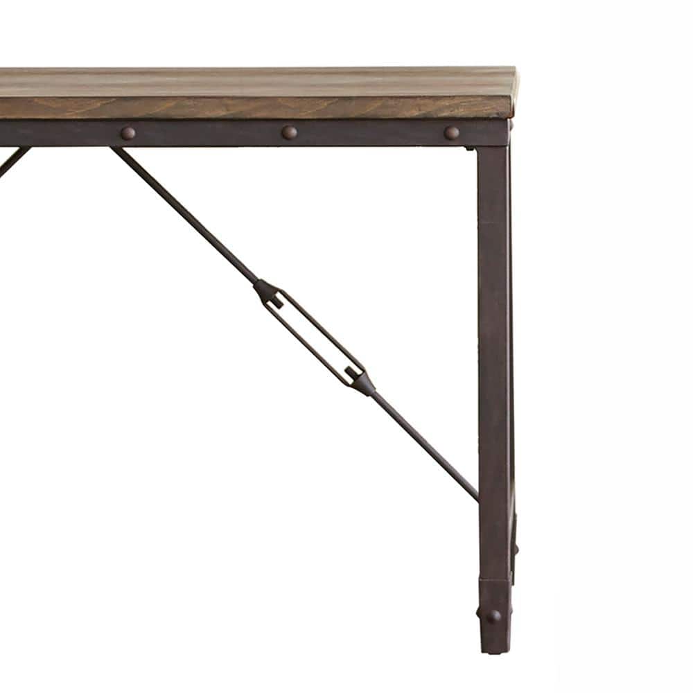 Jersey 48" Brown Wood and Metal Industrial Console Table