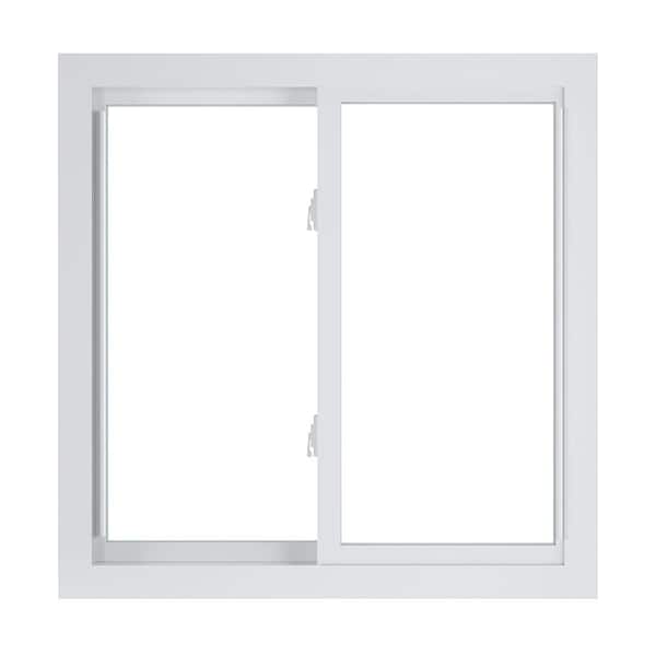 American Craftsman 36 in. x 36 in. 70 Series Low-E Argon Glass Sliding White Vinyl Fin with J Window, Screen Incl