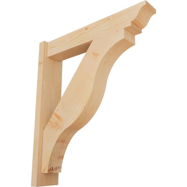 Ekena Millwork 6 in. x 30 in. x 26 in. Douglas Fir Fuston Traditional Smooth Outlooker