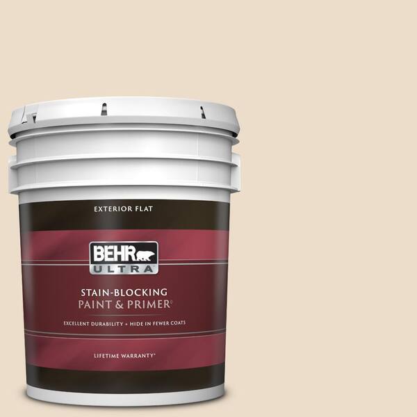 BEHR ULTRA 5 gal. #290E-1 Weathered Sandstone Flat Exterior Paint & Primer