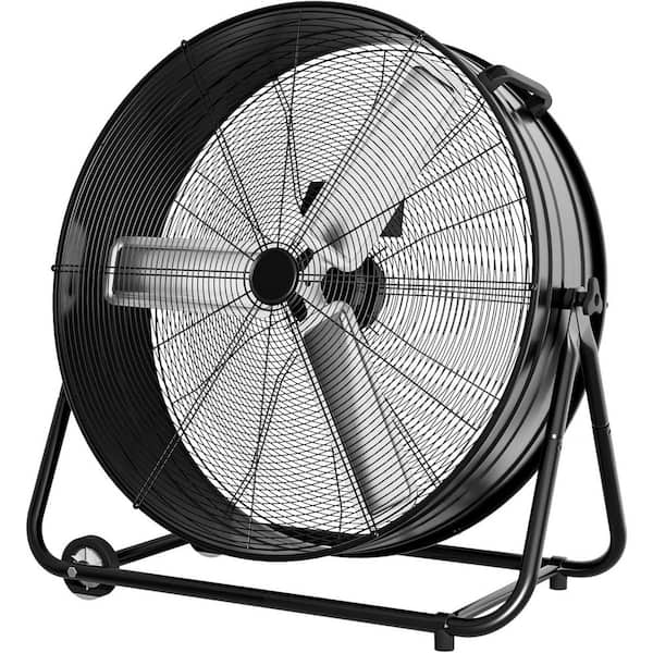 30 in. 3-Speeds Drum Fan in Black with 1/3HP Motor for Commercial/Industrial Use