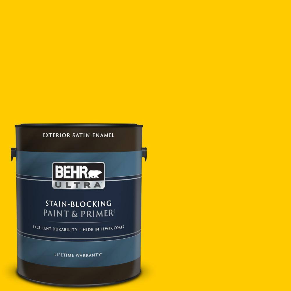 BEHR ULTRA 1 gal. 380B7 Marigold Satin Enamel Exterior Paint & Primer