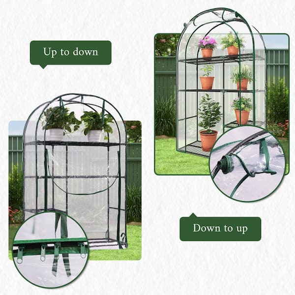LATTOY Walk-in Greenhouse 40 in. W x 18 in. D x 63 in. H Portable