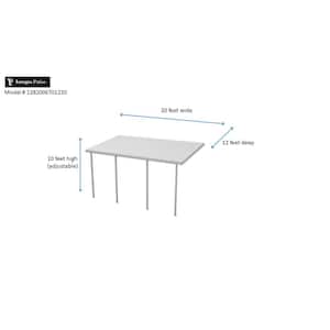 16 ft. x 12 ft. White Aluminum Frame White Roof Carport, 4 Posts 20 lbs. Snow Load