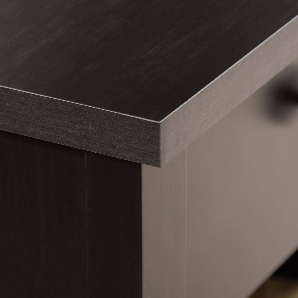 Estate Black L-Shaped Executive Desk with File Drawer