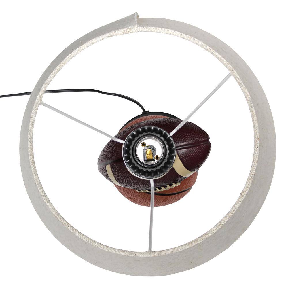 22" White Polyresin Sports Combo Table Lamp for Kids