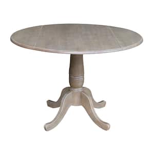 Laurel Weathered Taupe Gray 42 in. Drop-Leaf Dining Table