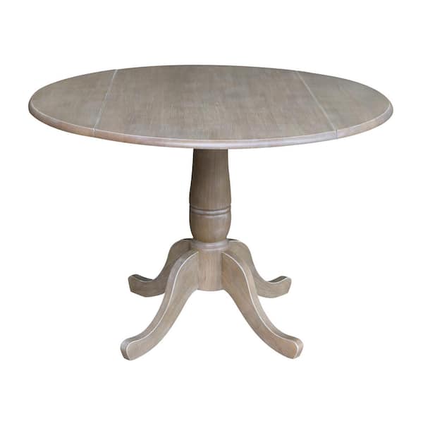 International Concepts Laurel Weathered Taupe Gray 42 in. Drop-Leaf Dining Table