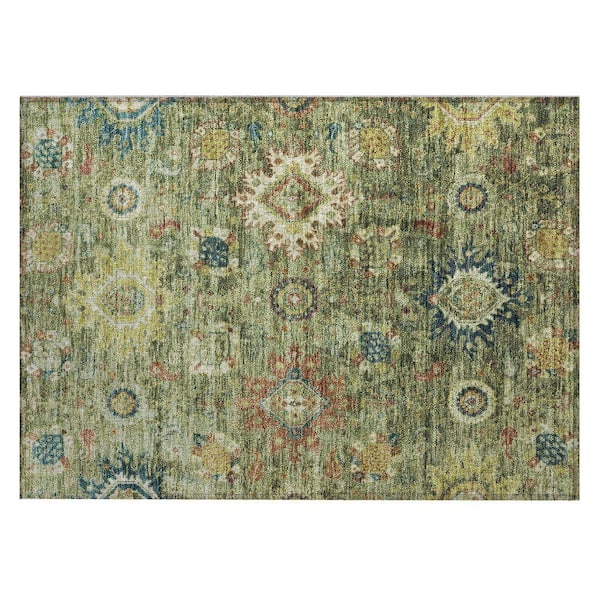 Chantille Machine Washable Indoor/Outdoor Abstract ACN1927 Aloe 2 ft. x 3 ft. Accent Rug