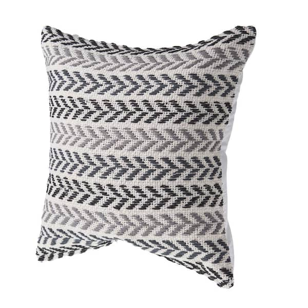 LR Home Adina Chevron 18 in. Gray and Black Standard Throw Pillow