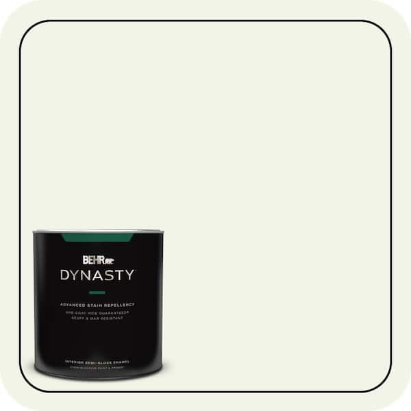 BEHR DYNASTY 1 qt. #GR-W10 Calcium Semi-Gloss Enamel Interior Stain-Blocking Paint & Primer