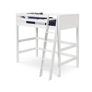 White Twin Panel High Loft Bed