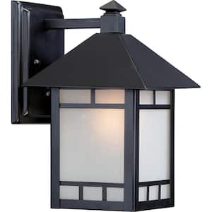Drexel Stone Black Outddor Hardwired Wall Lantern Sconce with No Bulbs Included
