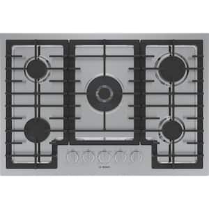 800 Series 30 in. Gas Cooktop in Stainless Steel with 5 FlameSelect® Burners including 17,000 BTU Dual-Flame Burner