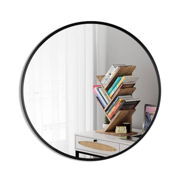 Unbranded 31.5 in. W x 31.5 in. H Round Metal Framed Wall Mount Bathroom Vanity Mirror