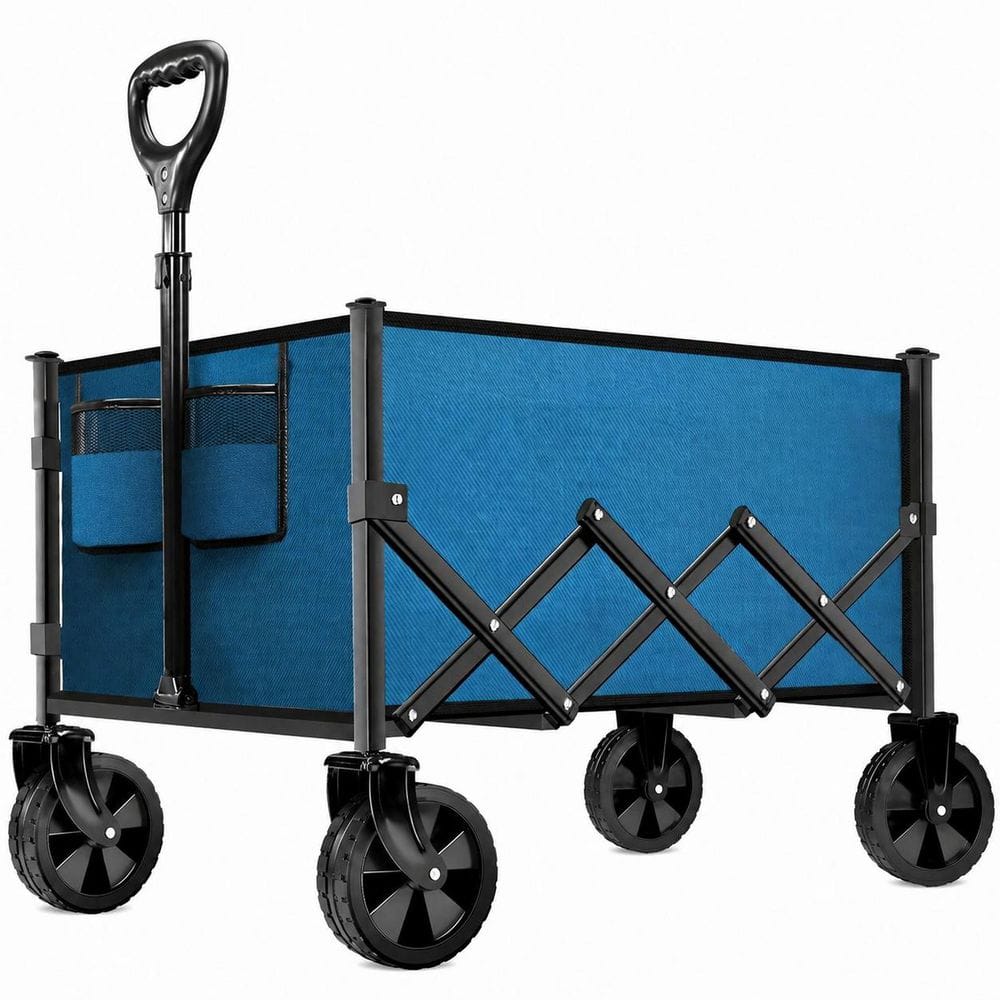 3.5 cu. ft. Steel Bin Garden Cart Collapsible Folding Wagon Utility Cart with All Terrain Wheels for Shopping Camping price history on PriceWatchPro