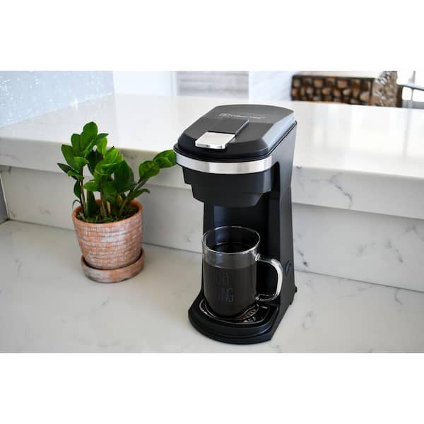 Stainless Steel 2-in-1 Single Serve K Cup/Ground Coffee Maker, 14 oz. With  Push Button Switch, With Mesh Filter in Black CCCMK110-BLACK - The Home  Depot