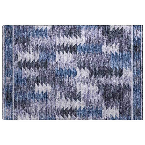 Dream Shag Premium Machine Washable Abstract ADS798 Blue 2 ft. x 3 ft. Accent Rug