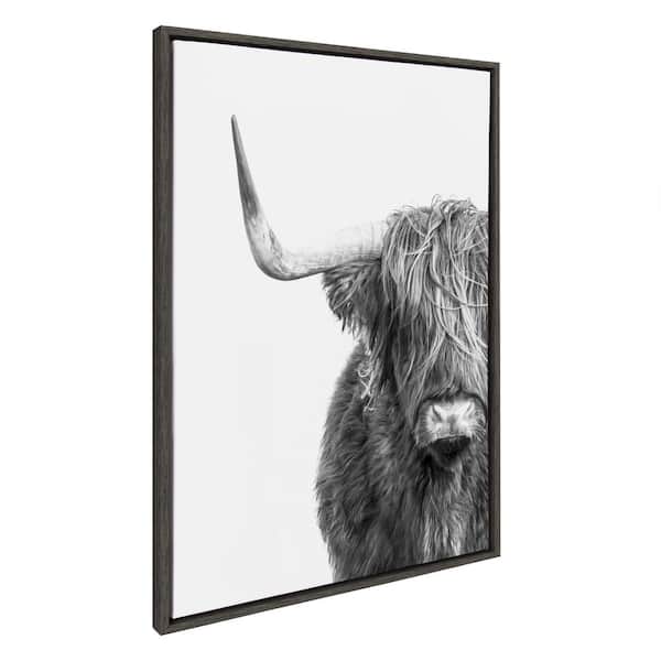 Kate and Laurel "Black and White Farm Animal" by Amy Peterson, 1-Piece Framed Canvas Animals Art Print, 28 in. x 38 in.