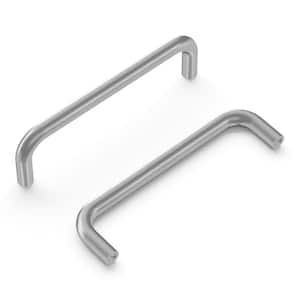 Wire Pulls Pull 4 in. (102 mm) Center to Center Satin Chrome Finish Modern Brass Bar Pull (1-Pack )