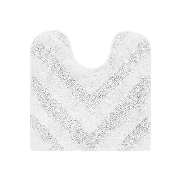 Better Trends Hugo 20 in. x 20 in. White 100% Cotton Contour Bath Rug