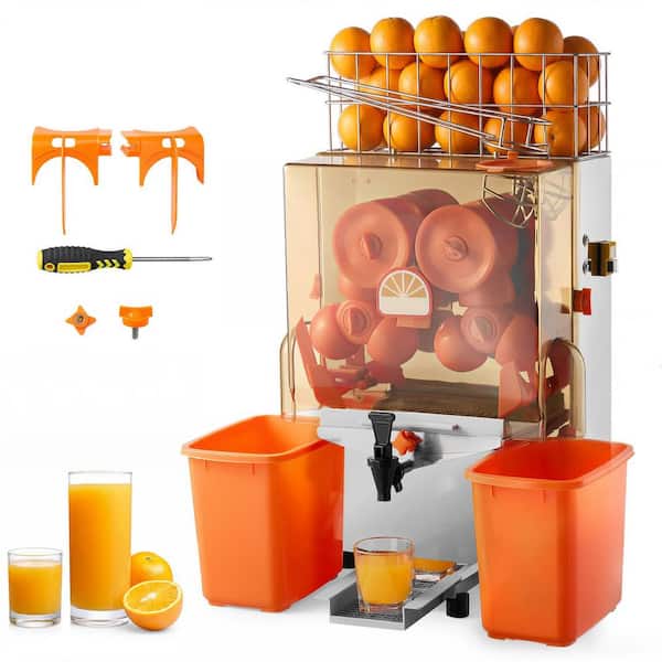 Commercial Orange Juicer Machine 120W Automatic Juice Extractor Stainless Steel Orange Squeezer Bright Silver