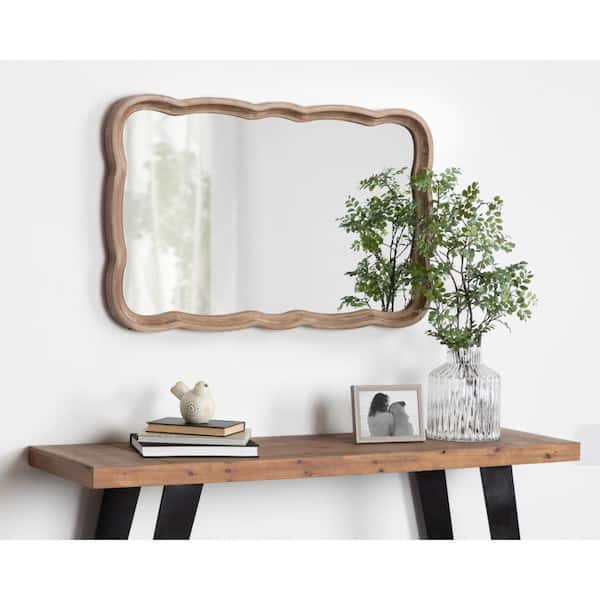 Medium Rectangle Rustic Brown American Colonial Mirror (38 in. H x 23.5 in. W)