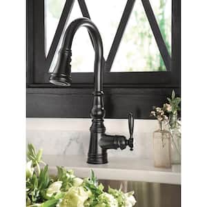 Weymouth Single-Handle Smart Touchless Pull Down Sprayer Kitchen Faucet with Voice Control and Power Boost in MB
