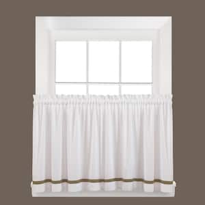 Kate Taupe Polyester Light Filtering Curtain - 57 in. W x 24 in. L (2-Pack)