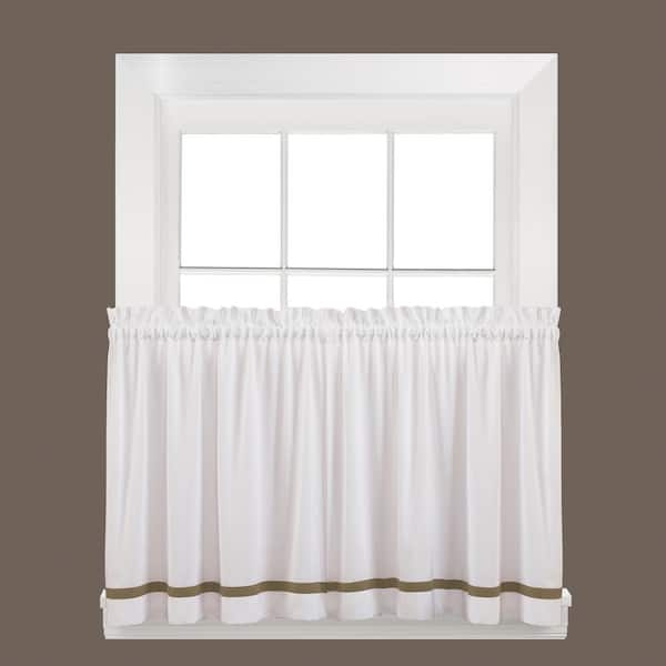 Saturday Knight Kate Taupe Polyester Light Filtering Curtain - 57 in. W x 24 in. L (2-Pack)