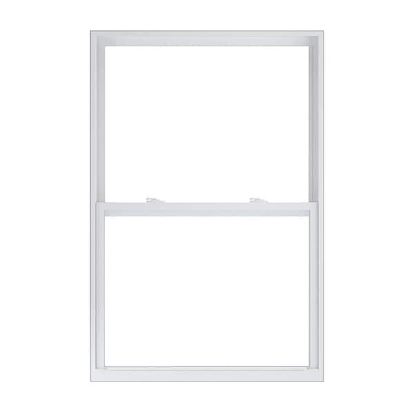 American Craftsman 35.875 in. x 61.875 in. 50 Series White Single Hung Low-E Argon SC Glass Vinyl FL Flange Window, Screen Incl