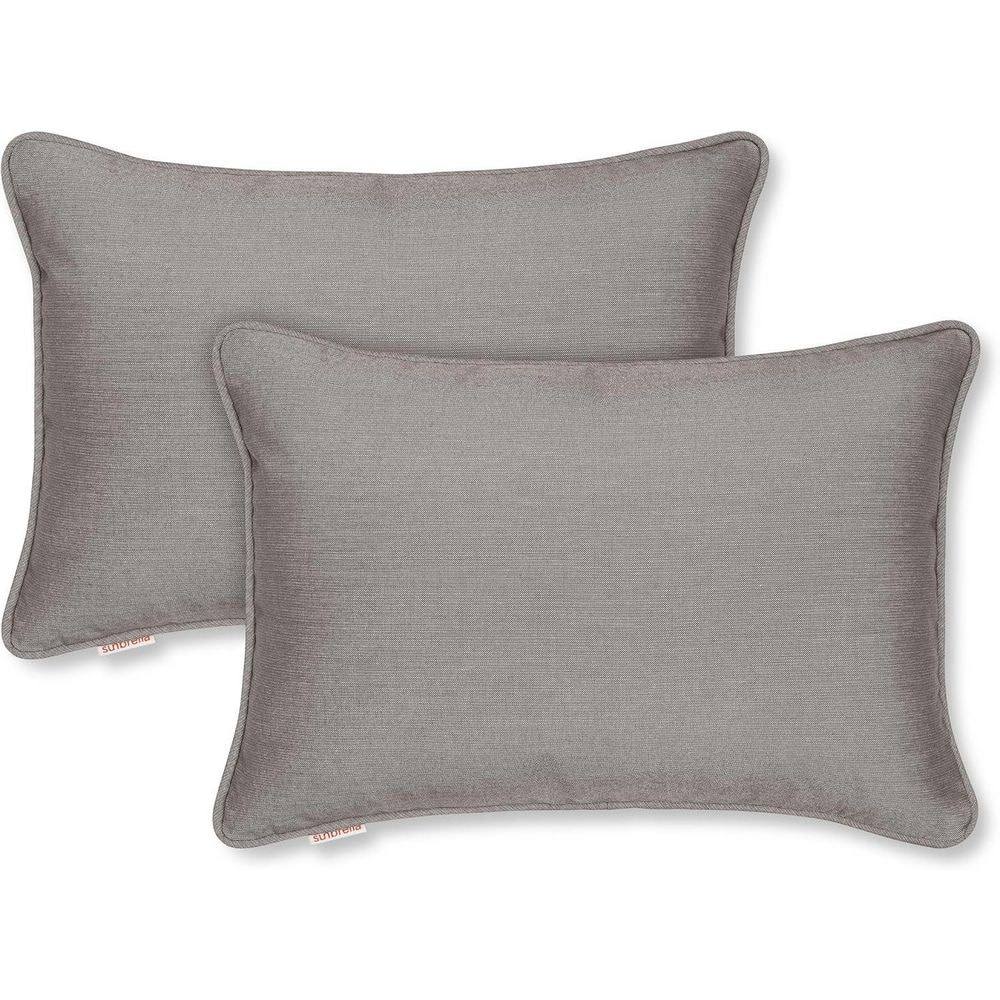 Sunbrella Indoor/Outdoor Corded Fill Throw Pillow 13x20, Charcoal Grey (Set of 2) price history on PriceWatchPro