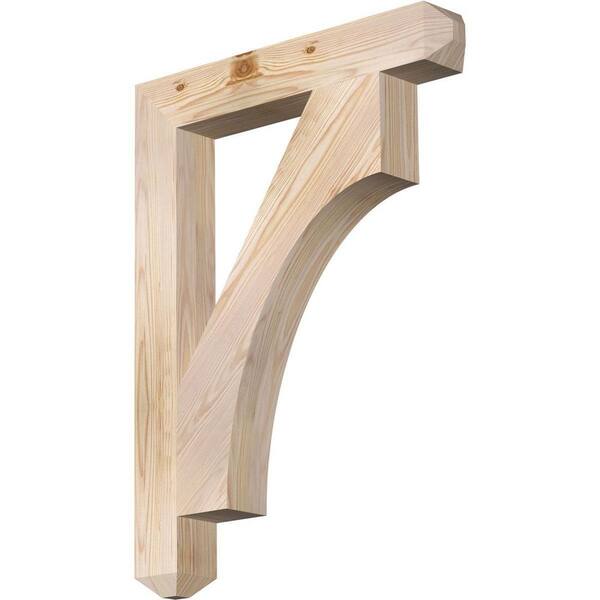 Ekena Millwork 3.5 in. x 32 in. x 24 in. Douglas Fir Westlake Craftsman Smooth Bracket