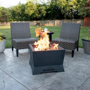 The Peak 22 in. x 16 in. Square Steel Wood Smokeless Patio Fire Pit