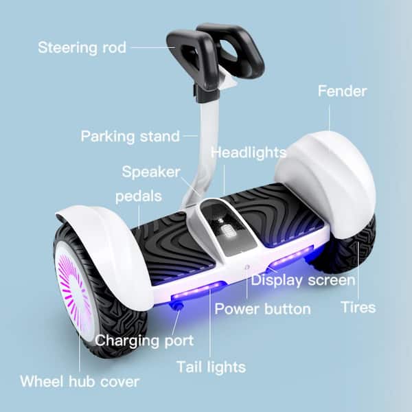 Wildaven Smart Self Balancing Electric Scooter with 500W Brushless Motor,  10 in. All Terrain Off Road Tires YPKJRP600C01 - The Home Depot