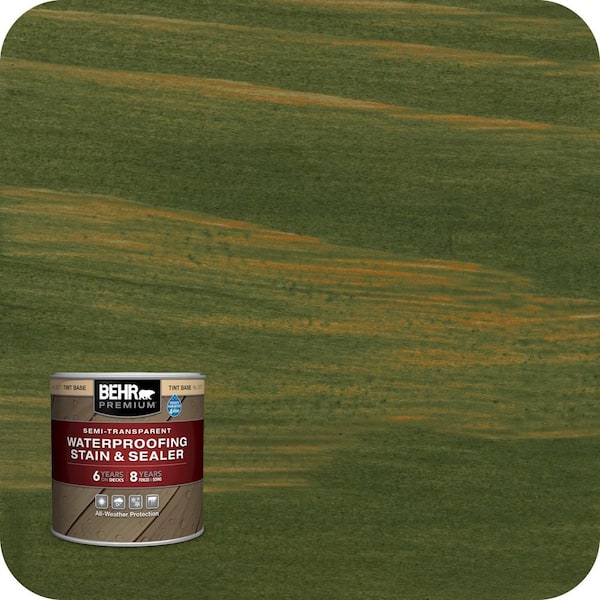 8 oz. #ST-120 Ponderosa Green Semi-Transparent Waterproofing Exterior Wood Stain and Sealer Sample