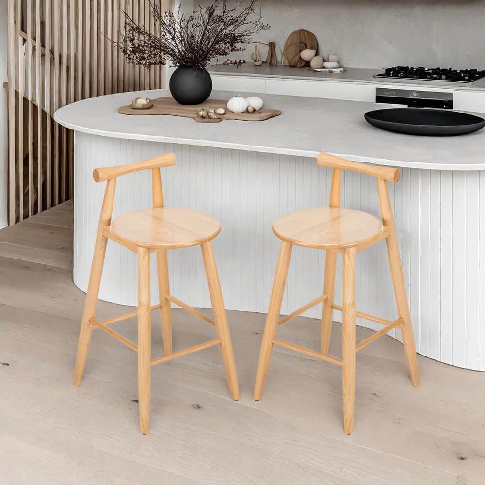 CHRISTOPHER KNIGHT HOME Felix 36.4 in. H Natural Finish Low Back Solid ...