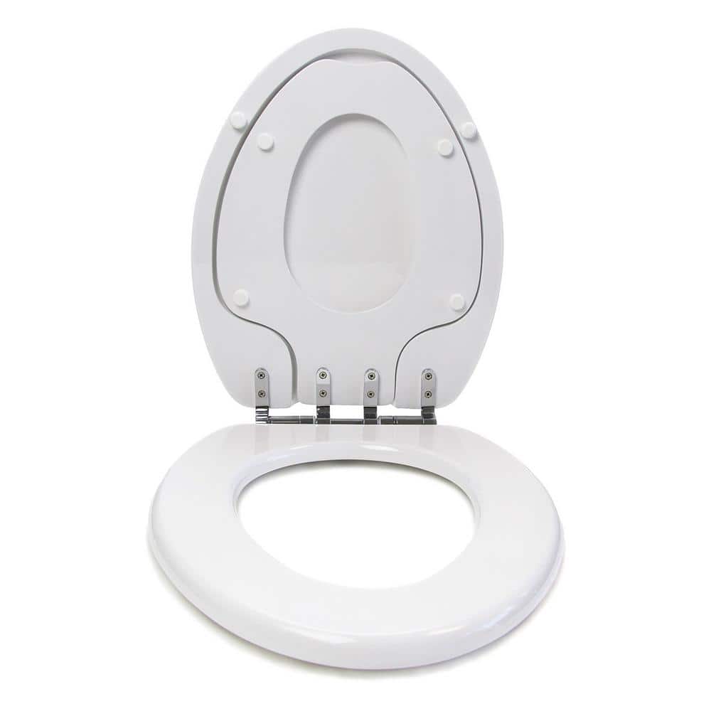 White Elongated Slow Close Potty Training Toilet Seat