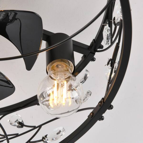 Genoci 20.07 in. Indoor Black Farmhouse Flush Mount Standard