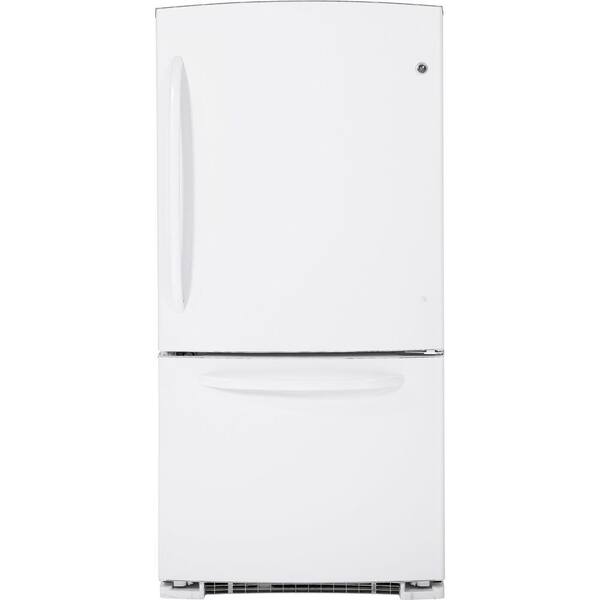 GE 33 in. W 22.7 cu. ft. Bottom Freezer Refrigerator in White