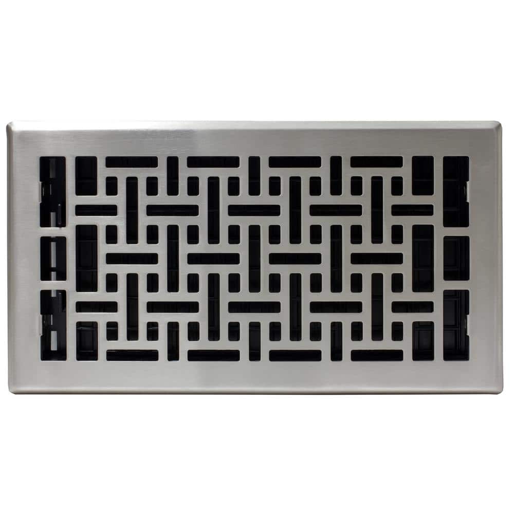 Brushed Nickel Oriental Design Steel Floor Register