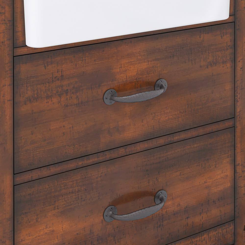 Paisley 30" Rustic Sienna Single Sink Vanity with Carrara Marble Top