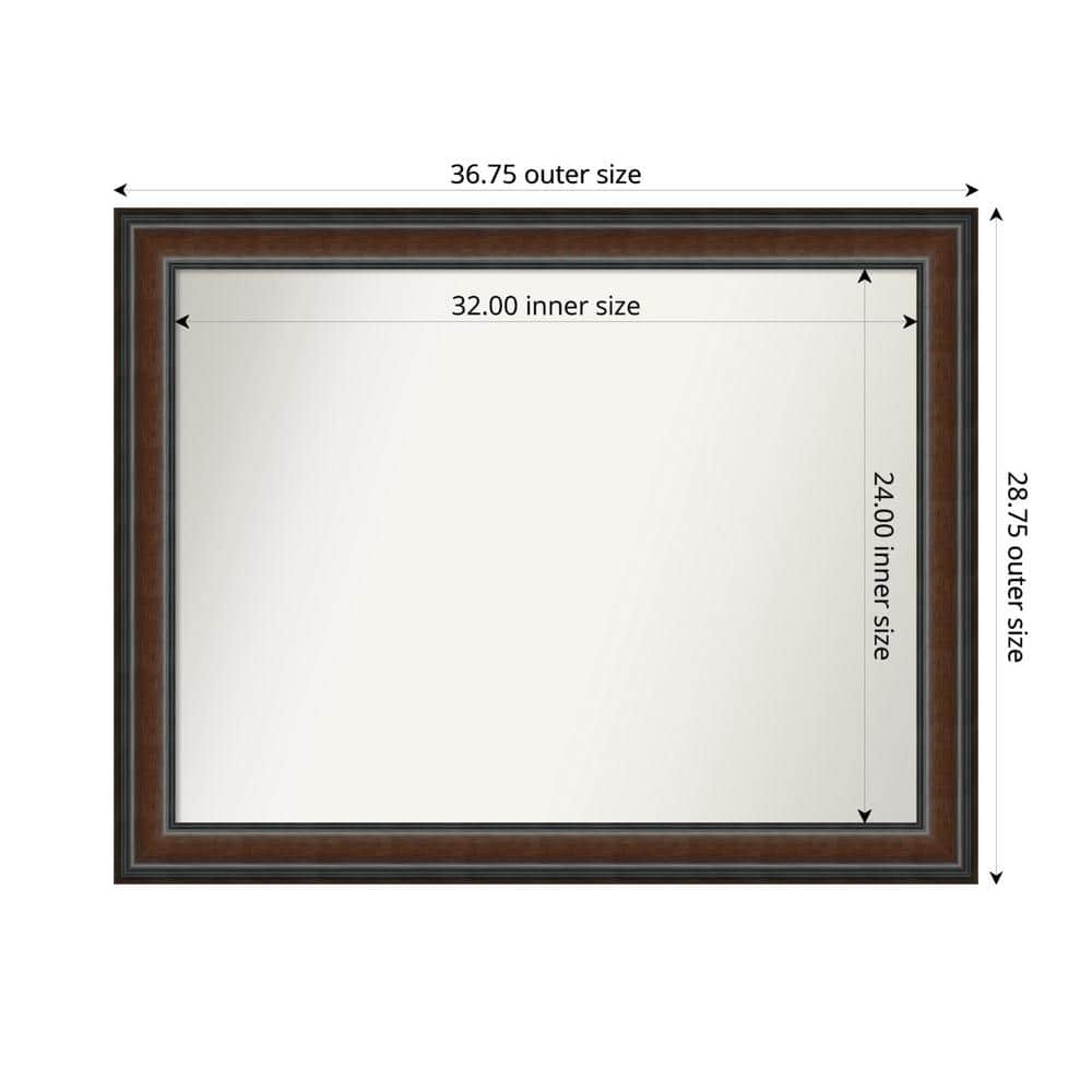Amanti Art Cyprus Walnut 36.75 in. x 28.75 in. Custom Non-Beveled Wood ...