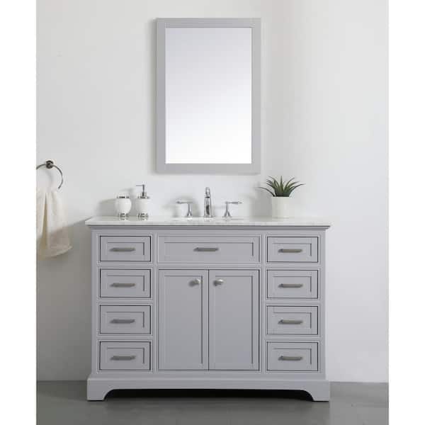 Single Bathroom Vanity In Light Grey, Best 48 Inch Bathroom Vanities
