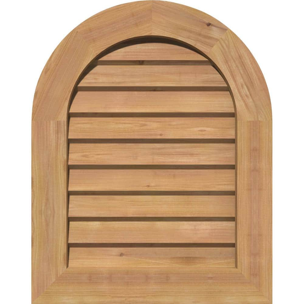 19 in. x 21 in. Round Top Unfinished Smooth Western Red Cedar Wood Built-in Screen Gable Louver Vent price history on PriceWatchPro