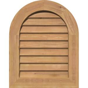 23 in. x 25 in. Round Top Unfinished Smooth Western Red Cedar Wood Built-in Screen Gable Louver Vent