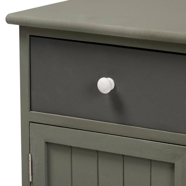 Baxton Studio Jorah Grey and White Tallboy Storage Cabinet with 4