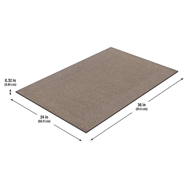 TrafficMaster Premier Rib 24 in. x 36 in. Chevron Taupe Indoor